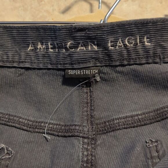 Nwot American Eagle Mom jeans grey cordoroy stretch 24R plus size - Picture 10 of 12
